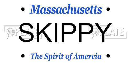 SKIPPY Massachusetts License Plate