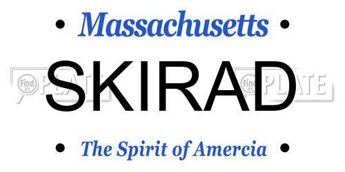 SKIRAD Massachusetts License Plate
