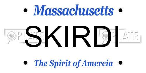 SKIRDI Massachusetts License Plate