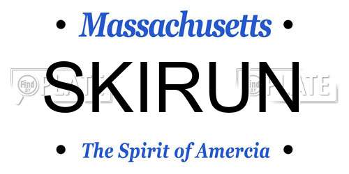 SKIRUN Massachusetts License Plate