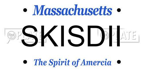 SKISDII Massachusetts License Plate