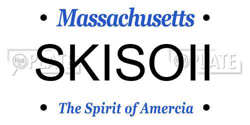 SKISOII Massachusetts License Plate