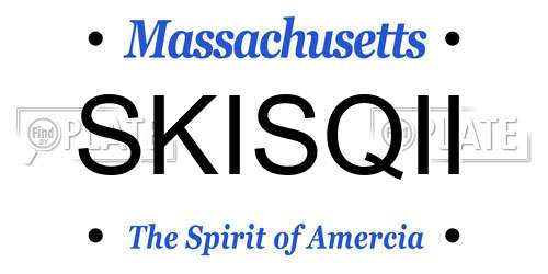 SKISQII Massachusetts License Plate