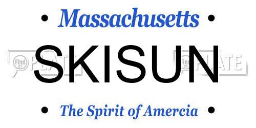 SKISUN Massachusetts License Plate