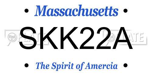 SKK22A Massachusetts License Plate