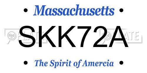 SKK72A Massachusetts License Plate