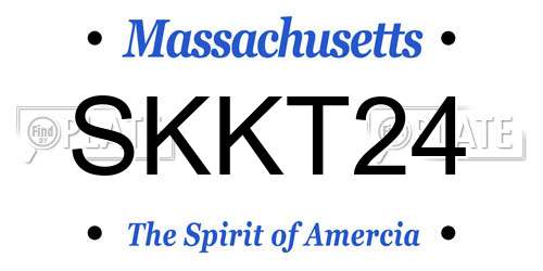 SKKT24 Massachusetts License Plate