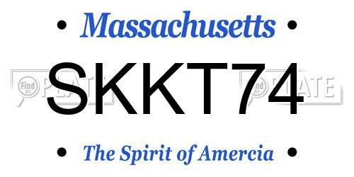 SKKT74 Massachusetts License Plate