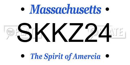 SKKZ24 Massachusetts License Plate