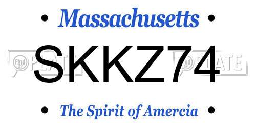 SKKZ74 Massachusetts License Plate