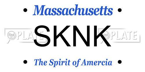 SKNK Massachusetts License Plate