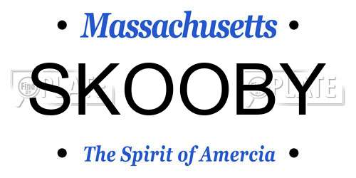 SKOOBY Massachusetts License Plate