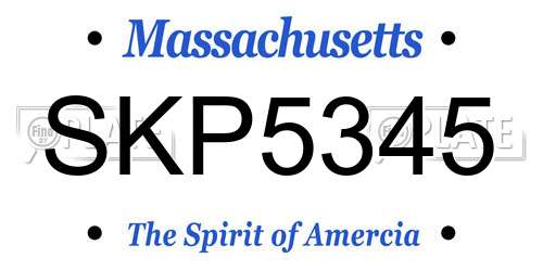 SKP5345 Massachusetts License Plate