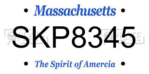 SKP8345 Massachusetts License Plate