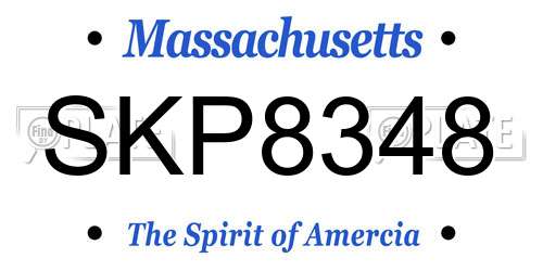SKP8348 Massachusetts License Plate
