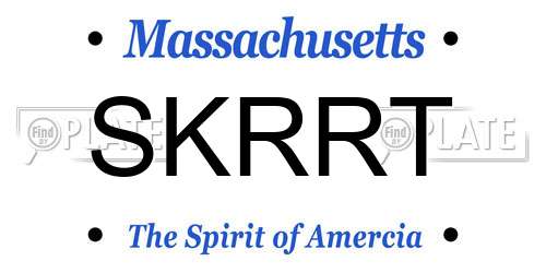 SKRRT Massachusetts License Plate