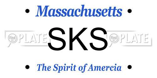SKS Massachusetts License Plate