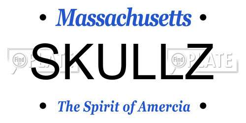 SKULLZ Massachusetts License Plate
