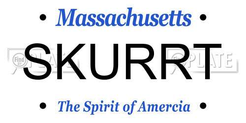 SKURRT Massachusetts License Plate
