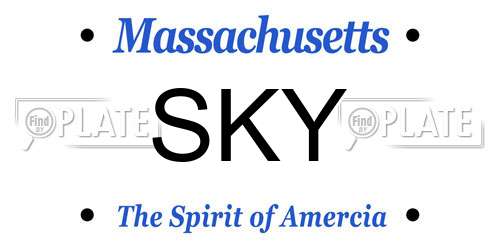 SKY Massachusetts License Plate