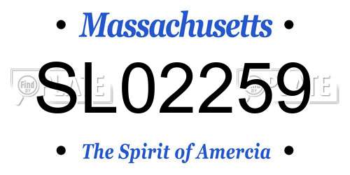 SL02259 Massachusetts License Plate