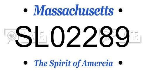 SL02289 Massachusetts License Plate