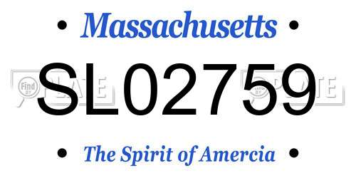 SL02759 Massachusetts License Plate