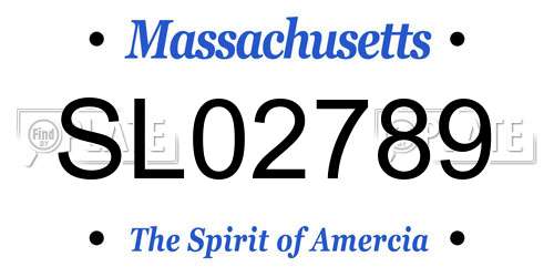 SL02789 Massachusetts License Plate