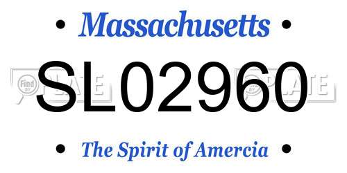 SL02960 Massachusetts License Plate