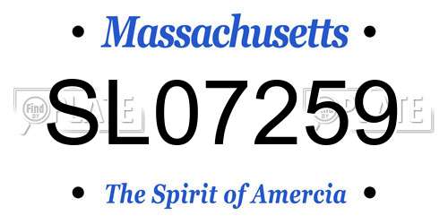 SL07259 Massachusetts License Plate