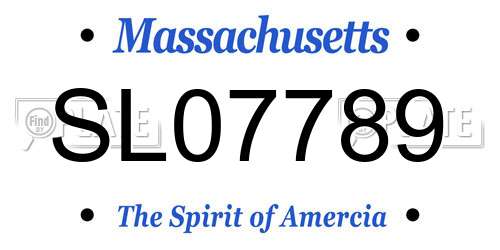 SL07789 Massachusetts License Plate