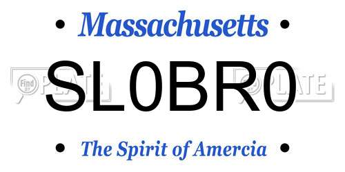 SL0BR0 Massachusetts License Plate