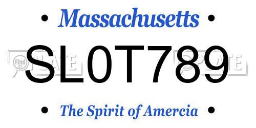SL0T789 Massachusetts License Plate