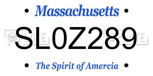 SL0Z289 Massachusetts License Plate