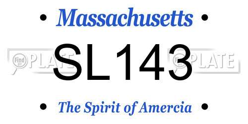 SL143 Massachusetts License Plate