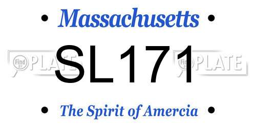 SL171 Massachusetts License Plate