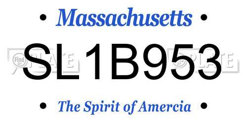 SL1B953 Massachusetts License Plate