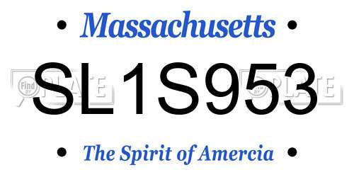 SL1S953 Massachusetts License Plate