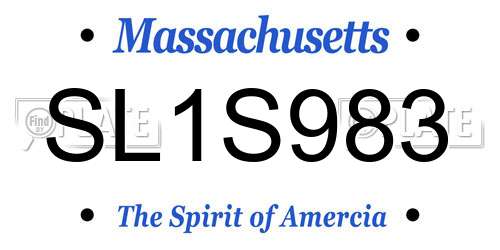 SL1S983 Massachusetts License Plate