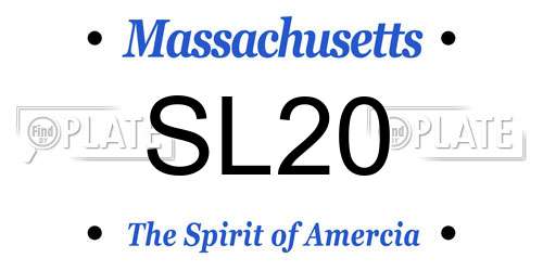 SL20 Massachusetts License Plate