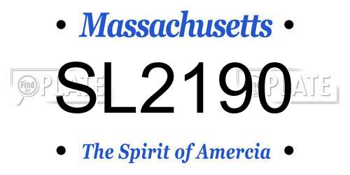 SL2190 Massachusetts License Plate