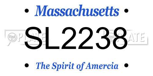 SL2238 Massachusetts License Plate