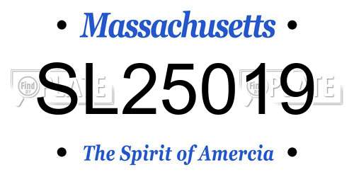 SL25019 Massachusetts License Plate