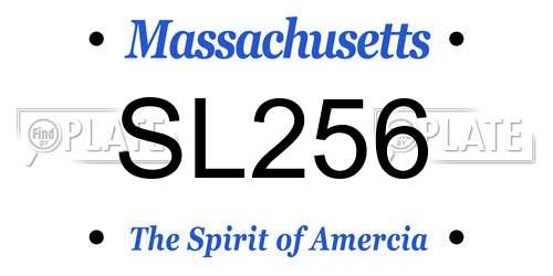 SL256 Massachusetts License Plate