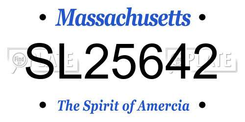 SL25642 Massachusetts License Plate
