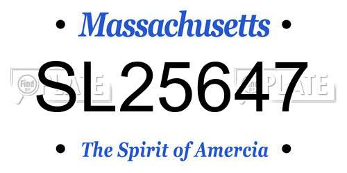 SL25647 Massachusetts License Plate