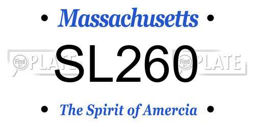 SL260 Massachusetts License Plate