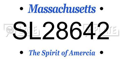 SL28642 Massachusetts License Plate