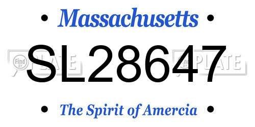 SL28647 Massachusetts License Plate