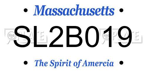 SL2B019 Massachusetts License Plate
